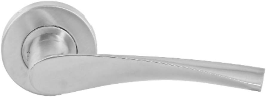 Royal Apex Mortise Rosette Hollow Lever Handle - Door Handles | Firm Grasp | Rotate Door Lock | Interior | Satin Nickel Finish | 304 Stainless Steel | Premium Quality For All Internal Doors.