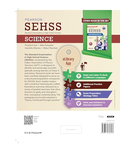 Image of Pearson Standard Examination in High School Science(SEHSS)|for NTSE,JSTSE,BVN,UIMO|Includes 2025 papers|Practice papers & Videos & Solutions