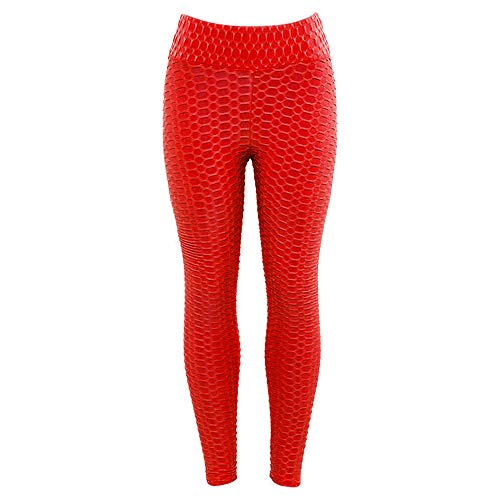 Anglewolf Yoga Pants Workout Leggings for Women Stretch Yoga Leggings for Fitness, Yoga, Jogging and Golf Pants,Sports High Waist Pants Tummy Control Running Tights for Gym Workout(A Red,XL)