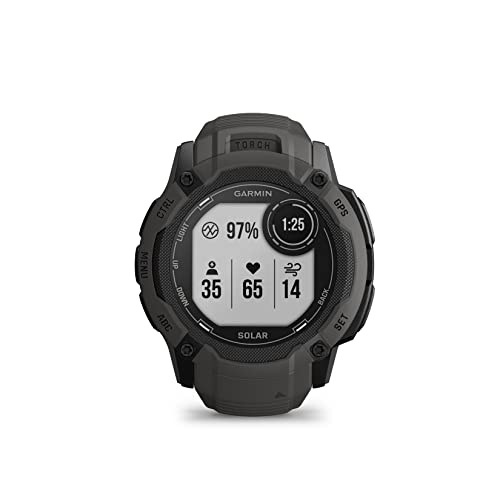 Image of Garmin Instinct 2X Solar, Rugged GPS Smartwatch, Built-in Flashlight, Solar Charging Capability, Multi-Band GNSS, HIIT Workouts, HRV Status, VO2 Max, Daily Suggested Workouts, Recovery Time, Graphite