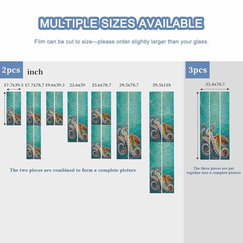 Vinilo decorativo para ventana 19.6x39.3 pulgadas Teal miniatura 6