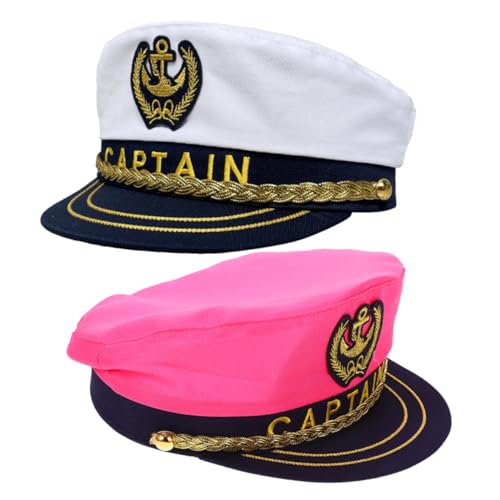 BESPORTBLE 2Pcs Captain Hat Sailor Costume Hats for Lightweight and Comfortable for Boat Parties and Cosplay Events Stylish and Durable Design