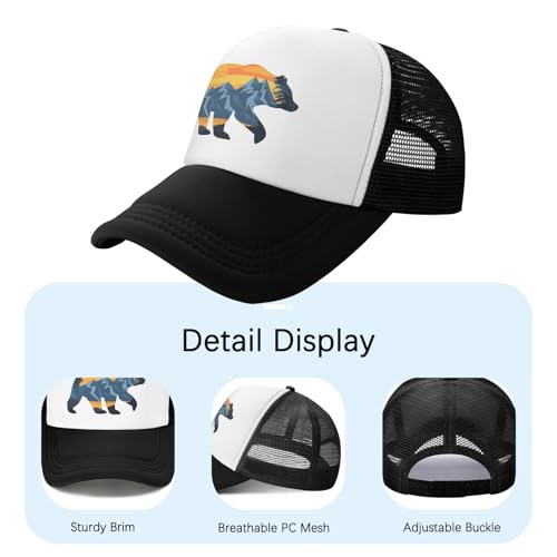 Boys' Bear Mountain Trucker Mesh Hat for Youth Toddler, Snapback Adjustable Baseball Cap for Boys and Girls4