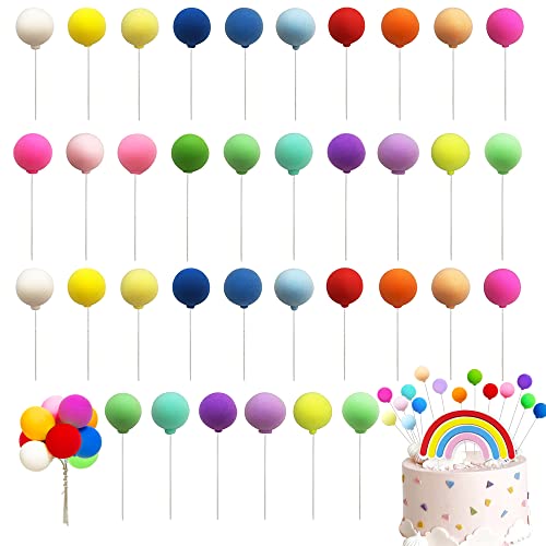 40Pcs Balloon Pick Cake Cupcake Toppers Round Shape Colorful Clay Balloon Cake Picks Balloons Cupcake Toppers Picks For Birthday Wedding Baby Shower Party Cake Decoration Supplies #TOP20