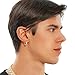 TOPGRILLZ Iced Out Hoop Earrings Cubic Zirconia Huggie Cartilage Cuff Hypoallergenic 14K Gold Plated Luxury Fashion Round Circle Earrings For Men Women-18Gold