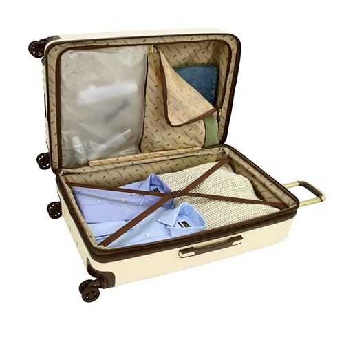 LONDON FOG Brentwood III 20" Expandable Spinner Carry-on, Creme, Off White2