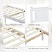 VINGLI Twin Bed Frame Set of 2 Solid Wood Platform Bed Frame, Single Bed with Headboard, No Box Spring Needed Panel Bed, Wood Slat Support Mattress Foundation, White