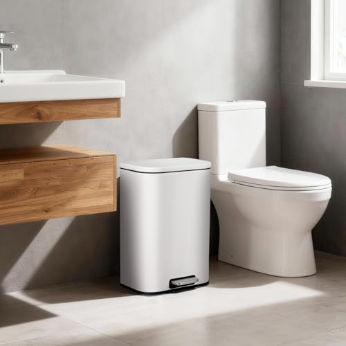 Caneca de basura rectangular de acero inoxidable 3.2 gal miniatura 7