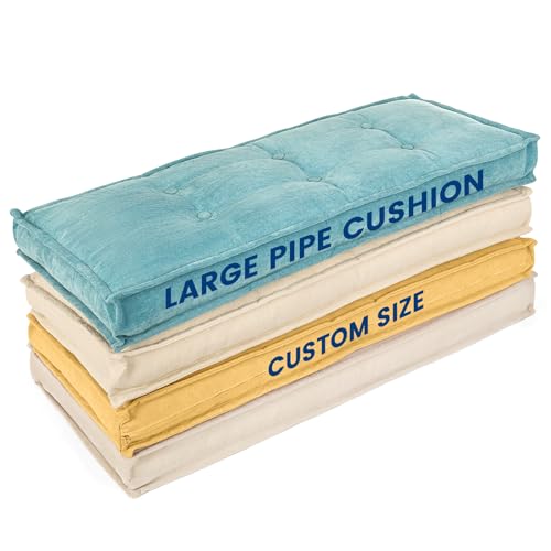 sutailocus Custom Bench Cushion, Bright Line Craftsmanship Bench Cushion, Button Design Window Seat Cushions Indoor