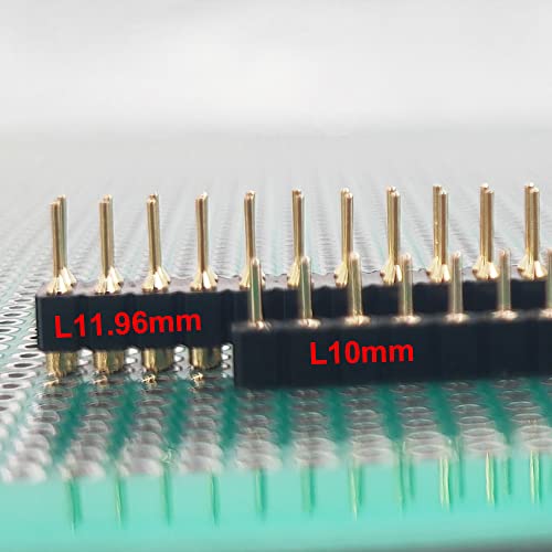 E-Simpo 10Pcs 2.54Mm (0.1") L11.96Mm Hole Round Breakable Pin Header Single Row Straight 1X40P Led Pcb Male Pin Connector Rohs Gold-Plated (1X40P Hole Pin Header Gold)(1X40P Hole Pin Header Gold) #TOP2