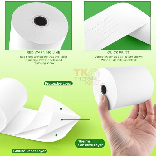 TK Thermal King, (30 Rolls) 3 1/8" x 230' Thermal Paper, POS Receipt Paper for Retail Business Cash Register, Fits Most Credit Card Terminal Point Of Sale by TK Thermal King - Image 3