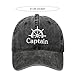 ZUYYON 2 Pcs Captain Hat and First Mate Hat Set Matching Skipper Boating Baseball Caps Nautical Marine Sailor Embroidered Cap(Black, Pink)
