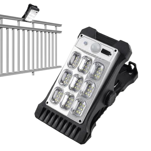 Genérico Lámparas Solares Al Aire Libre Clipser - Linterna De Pinza Con Sensor 3 Modos | Luz Solar de Detección de Movimiento para Jardín - Para Al Aire Libre Cerca Jardín Garaje Terraza Toldo