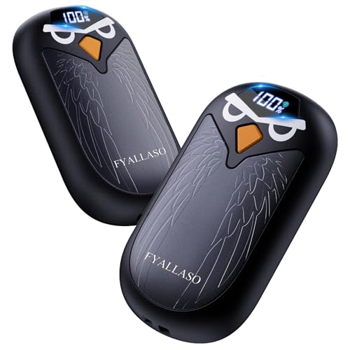 Electric Hand Warmers Rechargeable 2 Pack, Cute Eagle Handwarmer with LED Display, AI Temp Control...