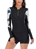 Long Sleeve Swimsuits for Women One Piece Rash Guards Athletic Rashguards Boy Leg Full Surfing Divin
