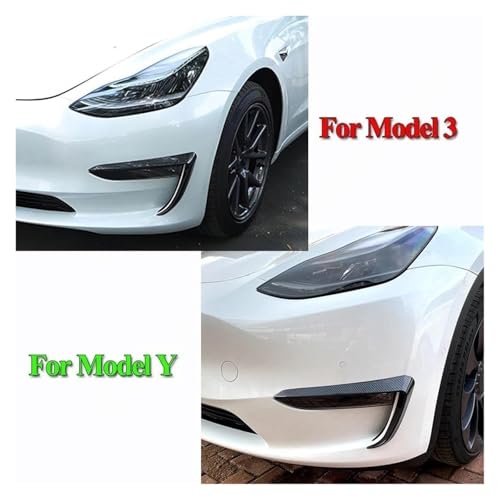 Lèvre de pare-chocs Tesla protégeant le spoiler avant en ABS noir brillant résistant - 3