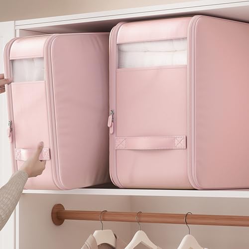 Contenedor de tela reutilizable apilable transparente para edredones 5