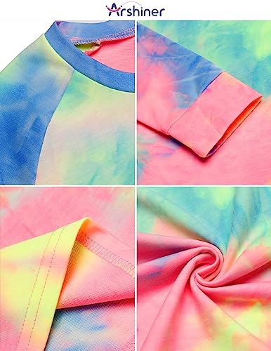 Arshiner Kids Girls Tie Dye Tops Long Sleeve Fashion Casual Soft Sweatshirts For 4-5T #TOP6