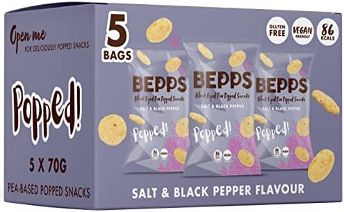 BEPPS Healthy Snacks Low Calorie Crisps Vegan & Gluten Free - Variety Pack Popped Chickpea Crisps Multipack (24 x 20g Bags)