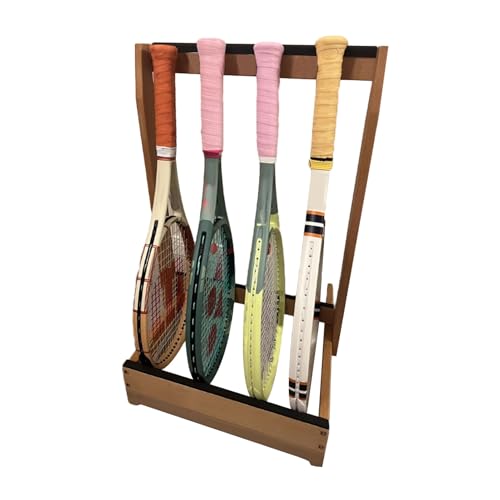 Chariot de rangement pour raquettes de tennis et badminton en bois sur pied