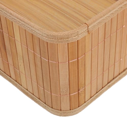 Panier de rangement en bambou bac empilable salle de bain - 4