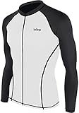 New Surf Summer Beach Full Zip-up Rash Guard Men Long Sleeve Top Swimwear Swimsuit