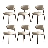 Set di 2/4/6 sedie da pranzo moderne di metà secolo, schienale curvo imbottito, gambe in legno robuste, eleganti sedie per cucina e soggiorno, perfette per sala da pranzo e intrattenimento