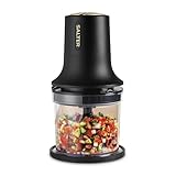 Salter Alchemy Food Chopper – Compact Food Processor, Quick & Easy Preparation, 2 Speeds, 500ml Capacity, Dual Stainless-Steel Blade, Built-In Cord Storage, Includes Storage Lid, Anti-Slip Base, 250W