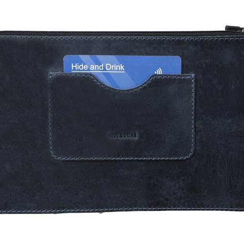 Hide & Drink, Rectangular Zippered Handbag for Women with Card Slot, Female Purse, Full Grain Leather, Handmade2