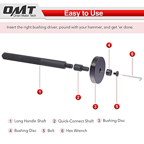 Orion Motor Tech Omt 52-In-1 Custom Bushing Driver Tool Set And Transmission Wheel Axle Bearing Race Seal Installer Remover, Bush Removal Puller Bearing Press Tool Kit #TOP2