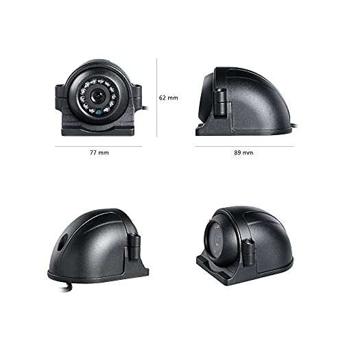 VSSTECH 12V Metal Vehicle AHD 2.0MP 1080P Waterproof Rear Front Side-View Camera with IR Night Vision for Heavy Duty Bus Campers Van Semi-Truck Caravans Motorhome RV Mobile Car DVR Recorder
