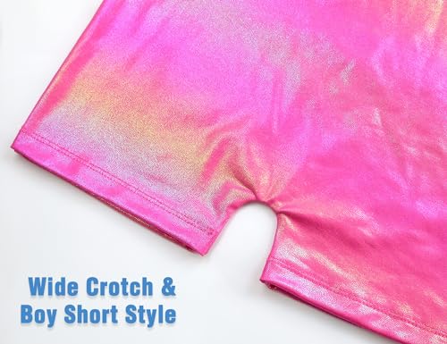 Image of TENVDA Leotards for Girls Gymnastics Kids Children Biketard With Shorts Sparkly Unicorn Dance Unitards(Multiple Colors)