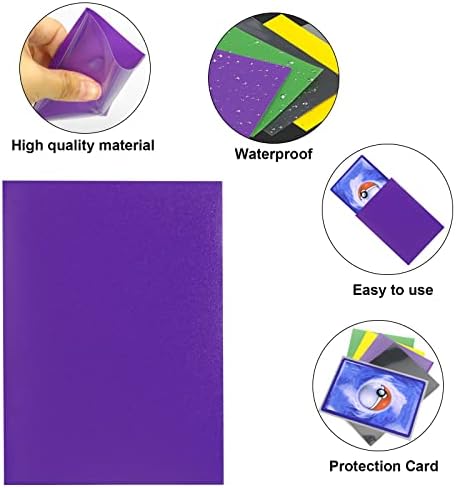 Bheddi 100pcs Trading Card Sleeves for PTCG Cards, Standard Card Protectors 66x91mm-Durable and Waterproof (Purple)