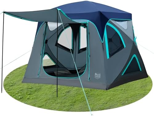 TIMBER RIDGE Camping Tent, 4/6 Person Instant Pop Up Hub Tent wit...