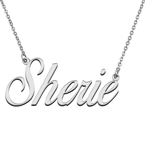GR859C Custom 18K Gold Plated Necklace with Name Sherie for Women