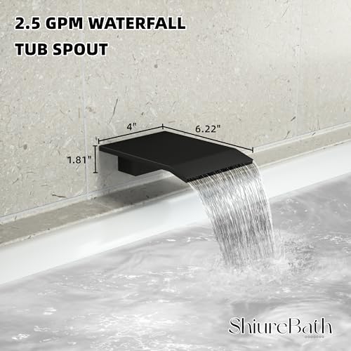 Set de ducha con grifo para baño de 12 pulgadas con cabezal de lluvia y ducha de mano, acabado negro mate miniatura 5
