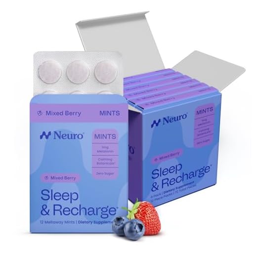 Neuro Melatonin 1 mg Sleep & Recharge Mints (72 Pieces) - Fast Dissolve Melatonin Sugar Free Mints with Lemon Balm & Chamomile for Better Sleep - Calm Sleep Supplement - Mixed Berry Flavor