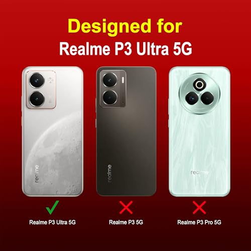 Image of amazon basics Back Case Cover for Realme P3 Ultra 5G | Compatible for Realme P3 Ultra 5G Back Cover | Liquid Silicon Magic Case with Camera Protection | Red