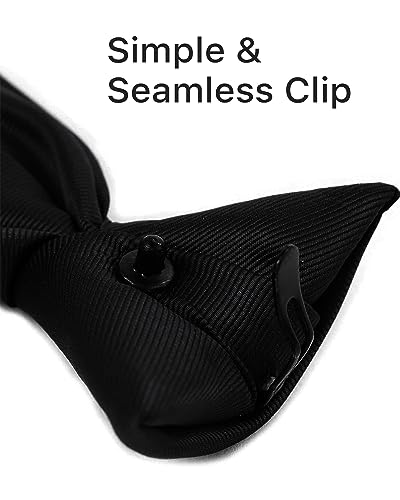boxed-gifts Poly Solid Clip On Tie, Black - Thumbnail 5