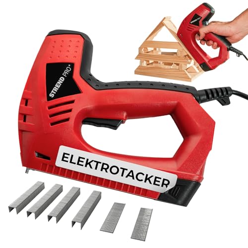 STREND PRO Elektrotacker 45W | Elektrischer Tacker für Holz | Tackerpistole Klammern Typ 53 (8-14 mm), Nägel Typ 8 (15 mm) | Elektro Tacker | Tacker - elektrisch | inkl. 400 Klammern, 100 Nägel STREND PRO Elektrotacker 45W | Elektrischer Tacker für Holz | Tackerpistole Klammern Typ 53 (8-14 mm), Nägel Typ 8 (15 mm) | Elektro Tacker | Tacker - elektrisch | inkl. 400 Klammern, 100 Nägel