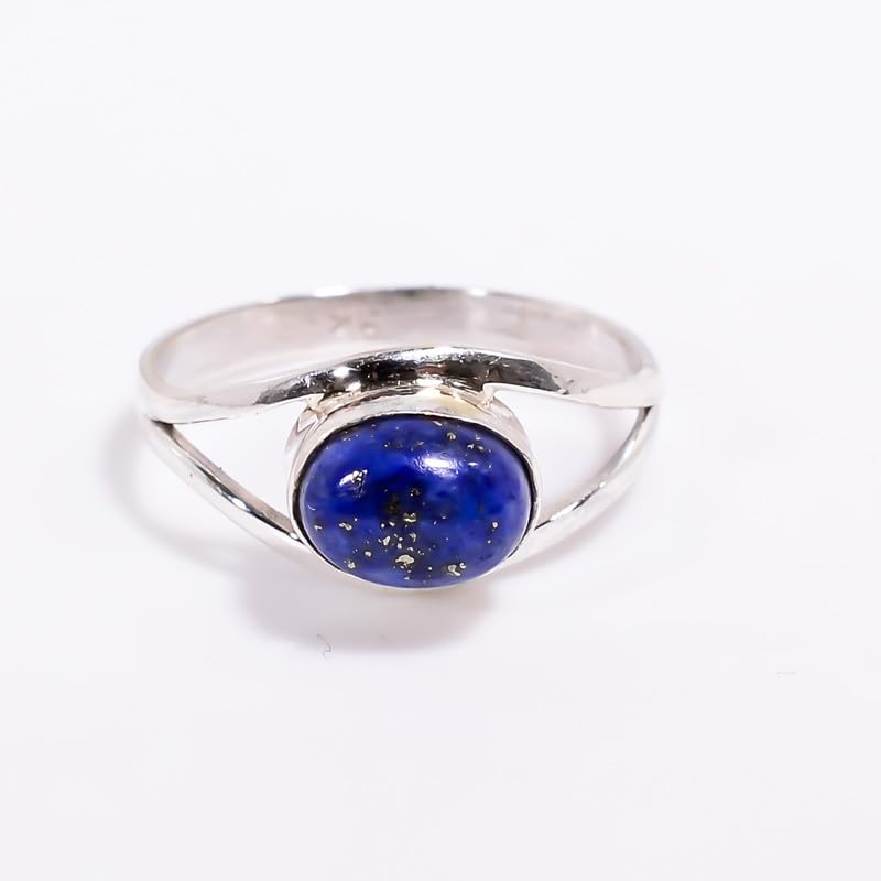 Bague lapis-lazuli en argent 925 faite main au style boho unique - 3