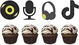 DJ Cupcake Toppers for Your DJ/Music Themed Party Decor, Rock DJ Themed Birthday Party Supplies, Hip Hop Cupcake Toppers 24pcs