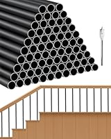 VEVOR Metallbaluster für Treppen, 19 x 19 x 810 mm lang, dekorative Aluminium-Geländerstäbe, 101er-Packung Deckbaluster mit Schrauben, klassisches hohles Deckgeländer