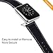 Marge Plus Compatible with Apple Watch Band 42mm 44mm, Genuine Leather Replacement Band Compatible with Apple Watch SE Series 6 5 4 (44mm) Series 3 2 1 (42mm), Black Band/Silver Adapter