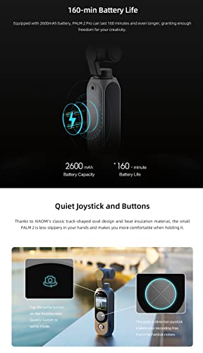 Image of FIMI Palm 2 Pro 4K Handheld 3-Axis Gimbal Camera with D1 /2 inchCMOS, 4K Video, Pocket-Sized, Smart Tracking, 12MP Photo, 3xZoom, 2600mAh Action Camera for Vlog & YouTube