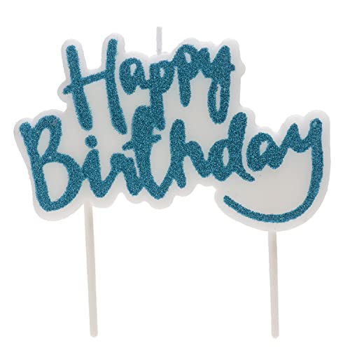 Dekora, Happy Birthday Candle, Blue Glitter Candle