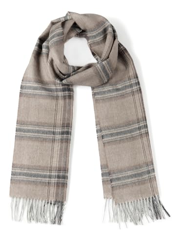 Tartan Plaid Flannel Scarf - 100% Baby Alpaca Wool - Unisex - Dye Free, All Natural, a stylish accessory or gift for any Man or Woman (Balmoral)