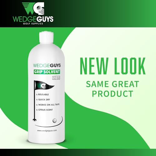 image for Wedge Guys 32 Ounce Golf Grip Solvent + 50 Tape Strips - Solvent Activ
