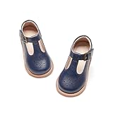 Kiderence Toddler Little Girls Mary Jane Dress Shoes School Oxford for Girls Navy Blue Flats Size 5M
