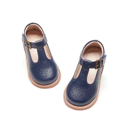 Image of Kiderence Toddler Girl Mary Jane School Uniform Dress Shoes Oxford Flats | Wide Toe Box Great Comfort for Student Shoe and Flower Girl Shoe for Wedding, Parties, Church
